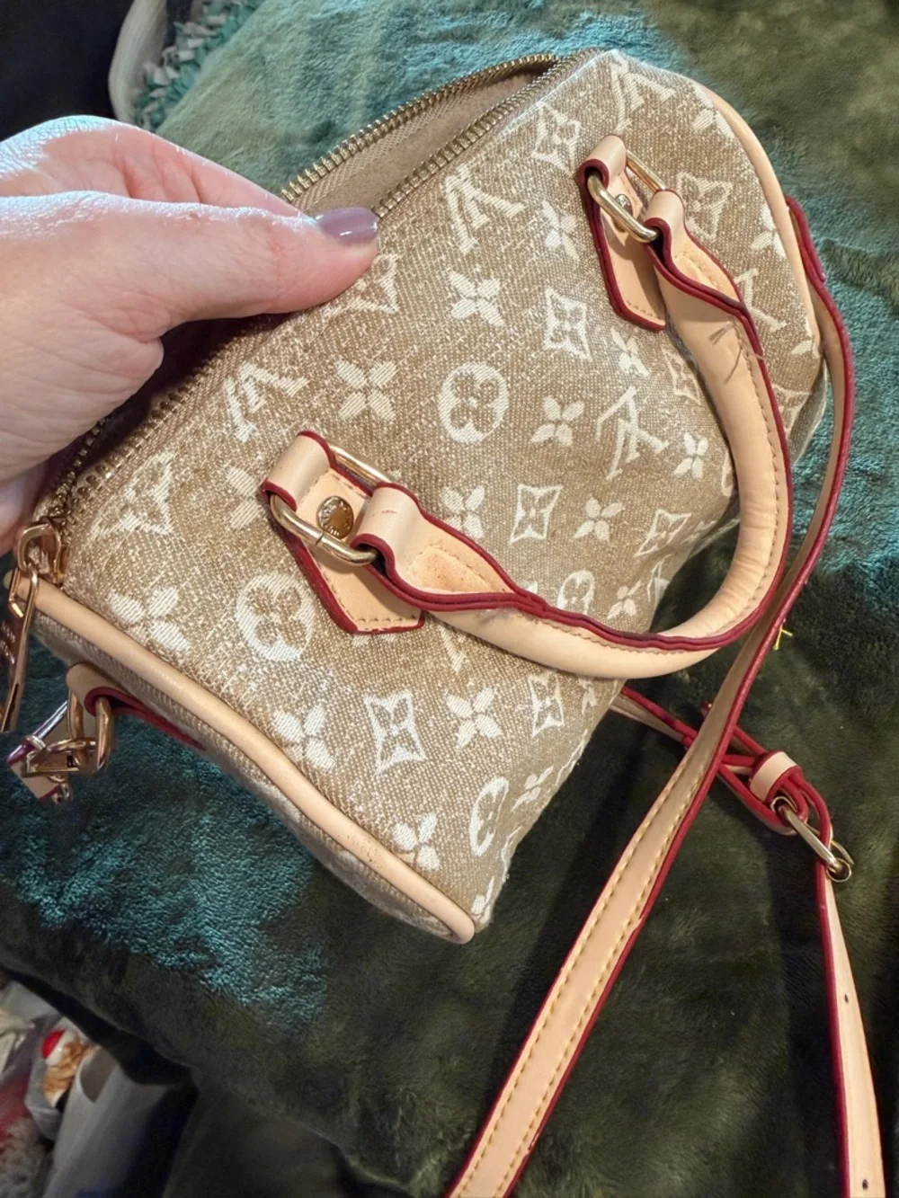 Source Unknown Beige Monogram Crossbody Satchel - Picture 2 of 10